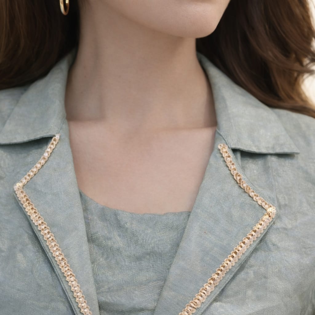 co ord set thread & cut dana work layered palazzo set