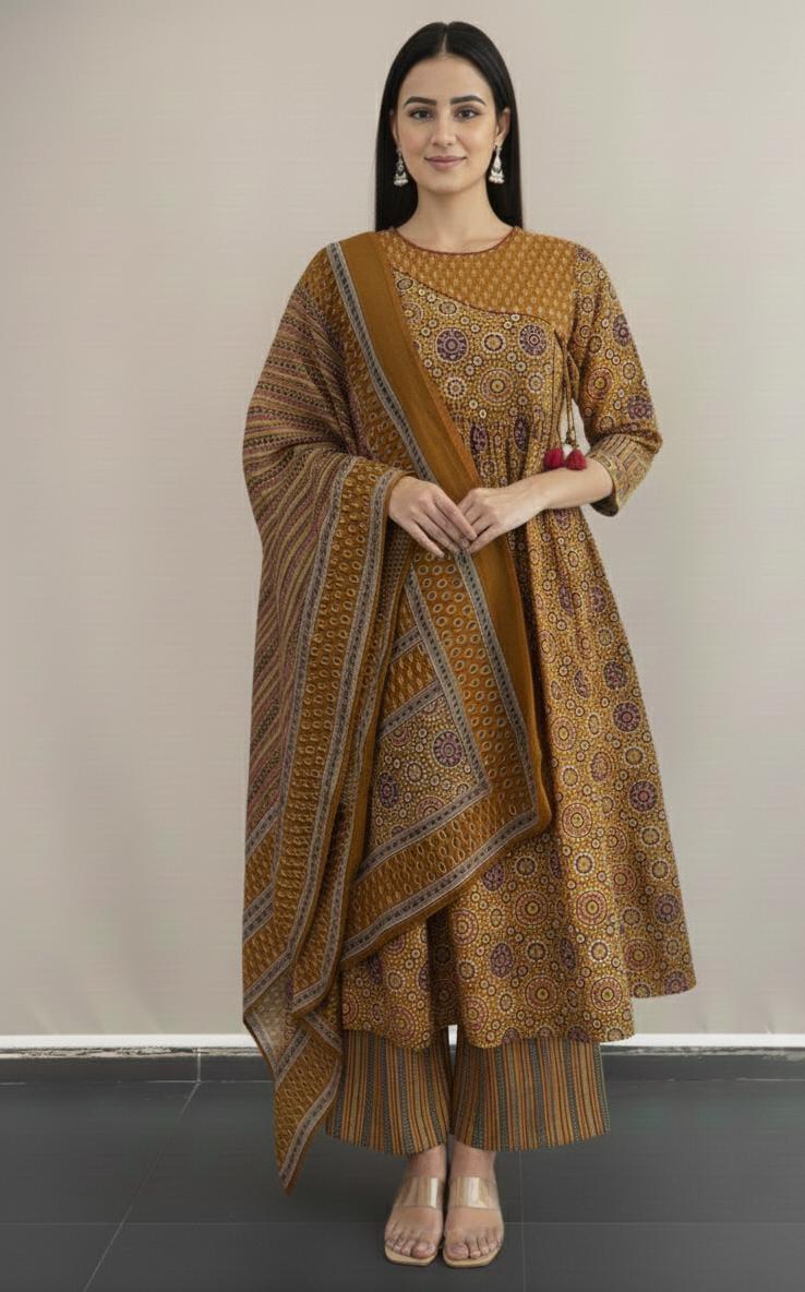 cotton ajrakh suits