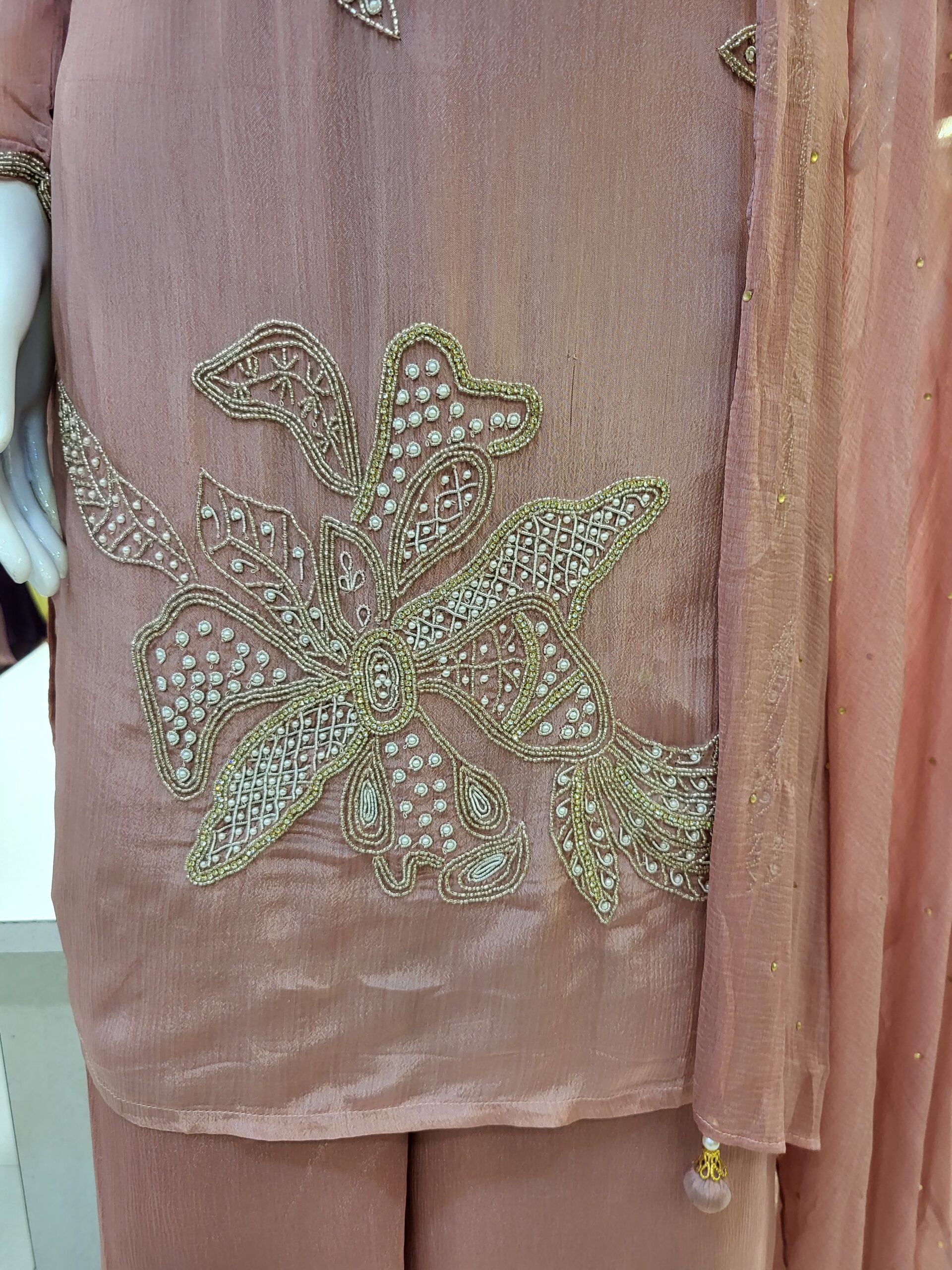 beautiful moti work kurta