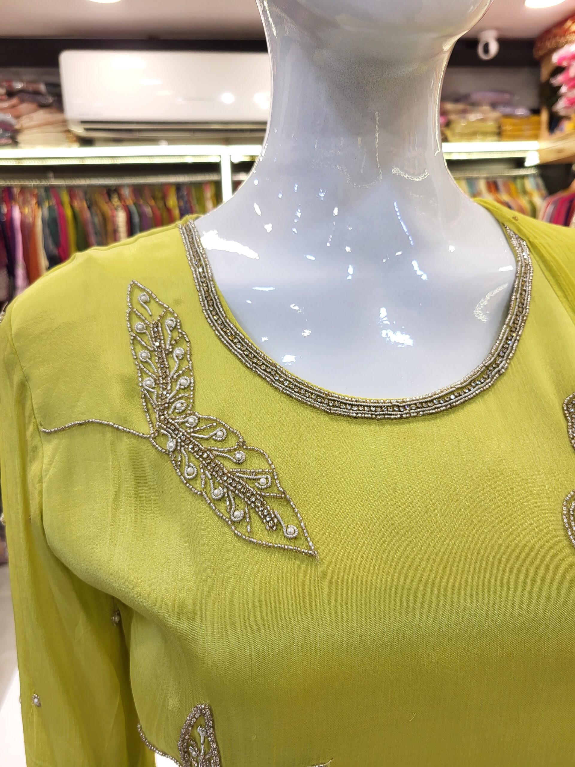 Designer Moti Work Kurta Set with Dupatta - Image 10