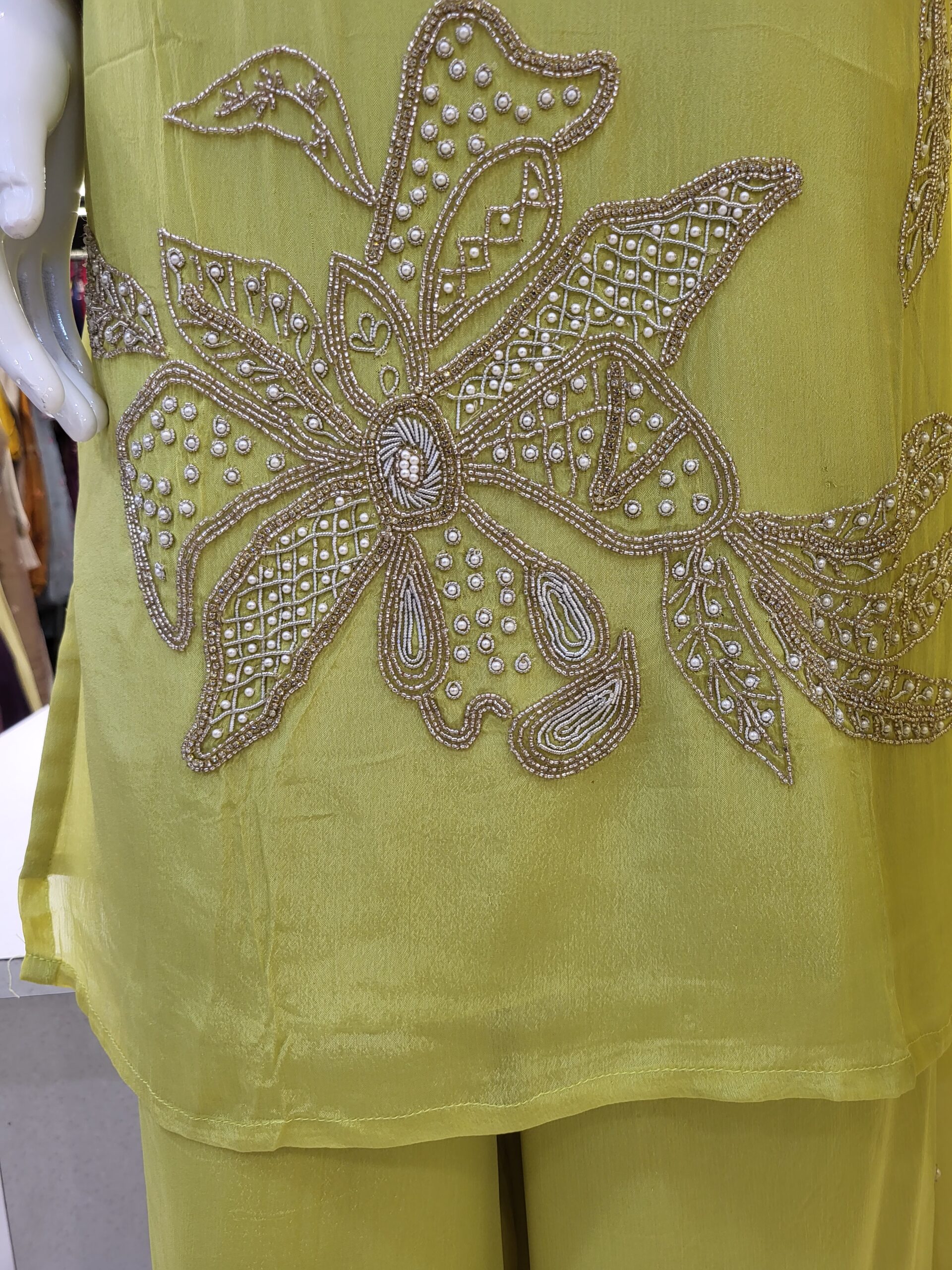 Designer Moti Work Kurta Set with Dupatta - Image 12