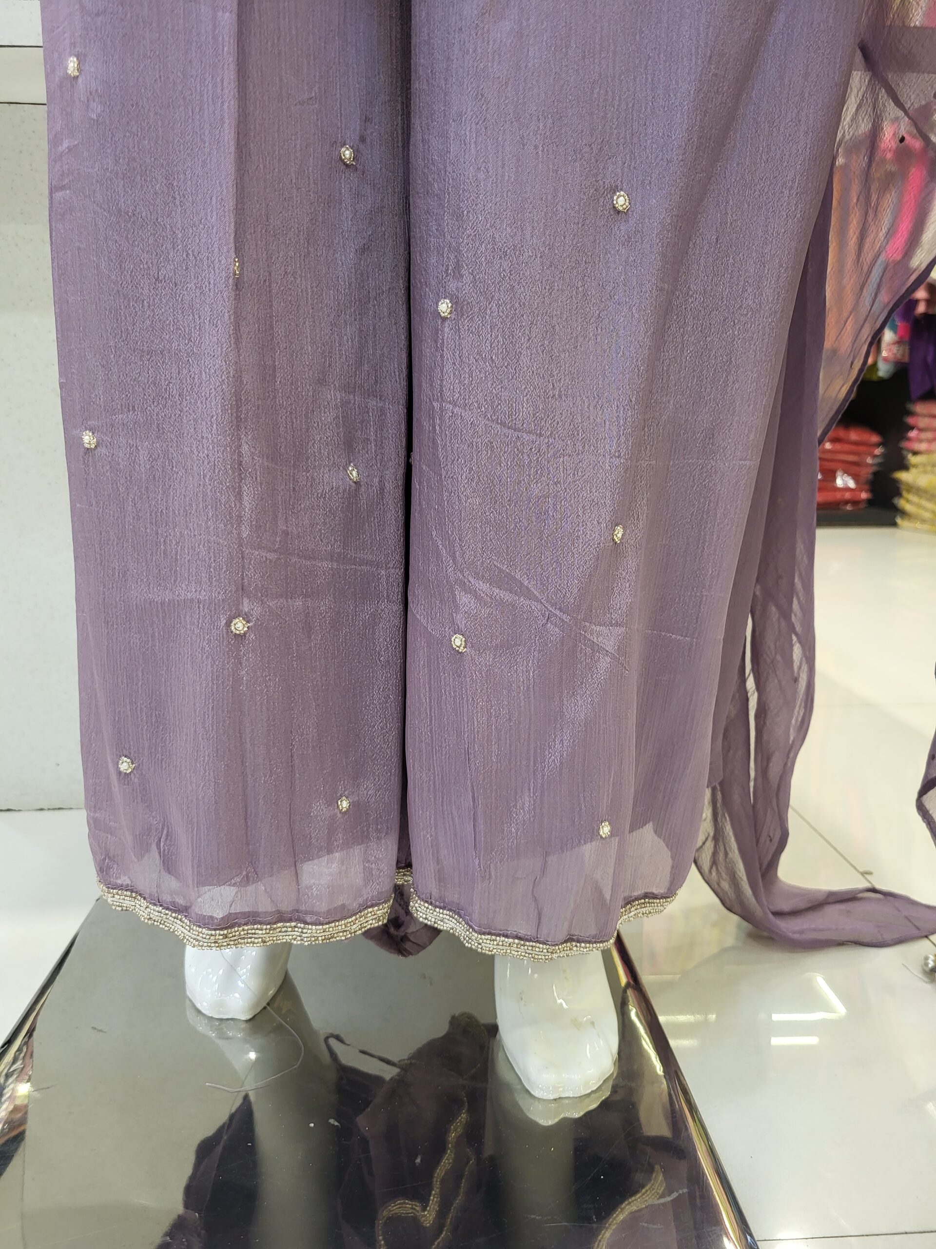 designer moti work kurta set with dupatta