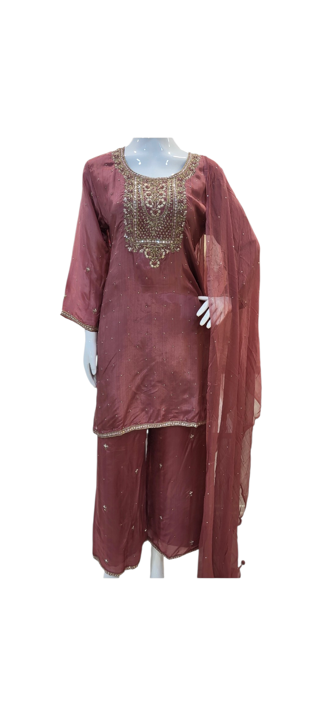 party wear suit with heavy handwork