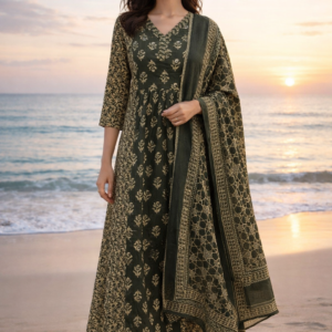 dark green cotton suit