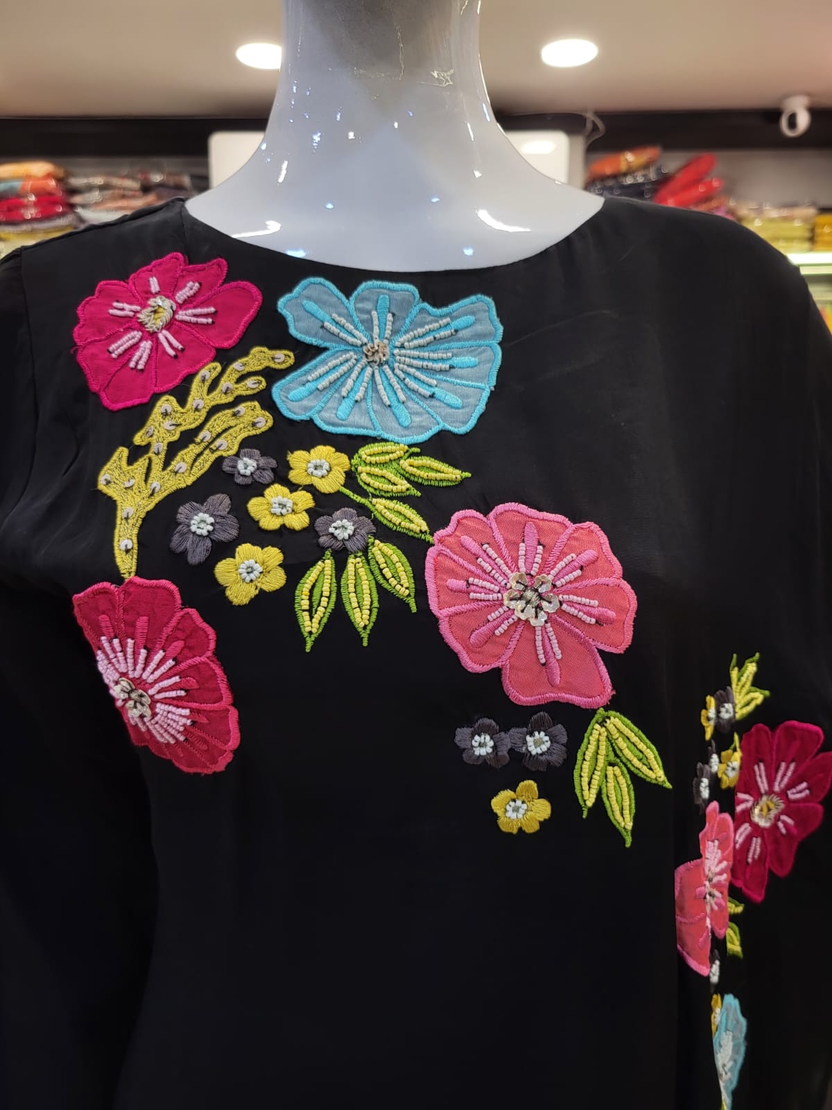 designer crepe kaftan set