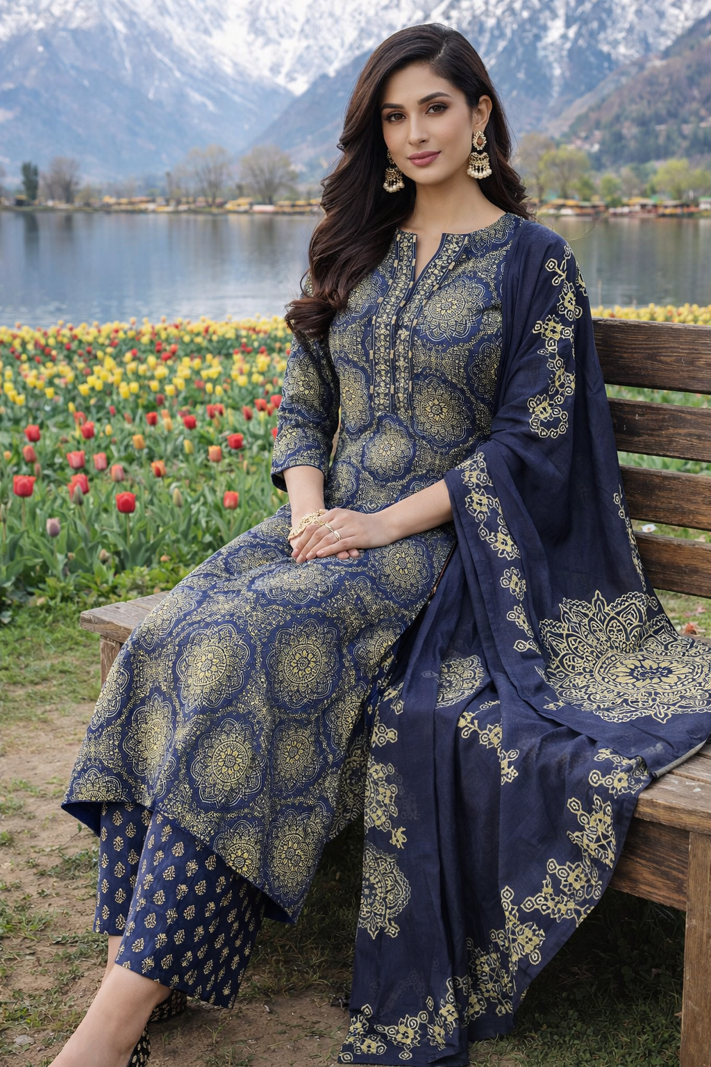 designer printed cotton suit