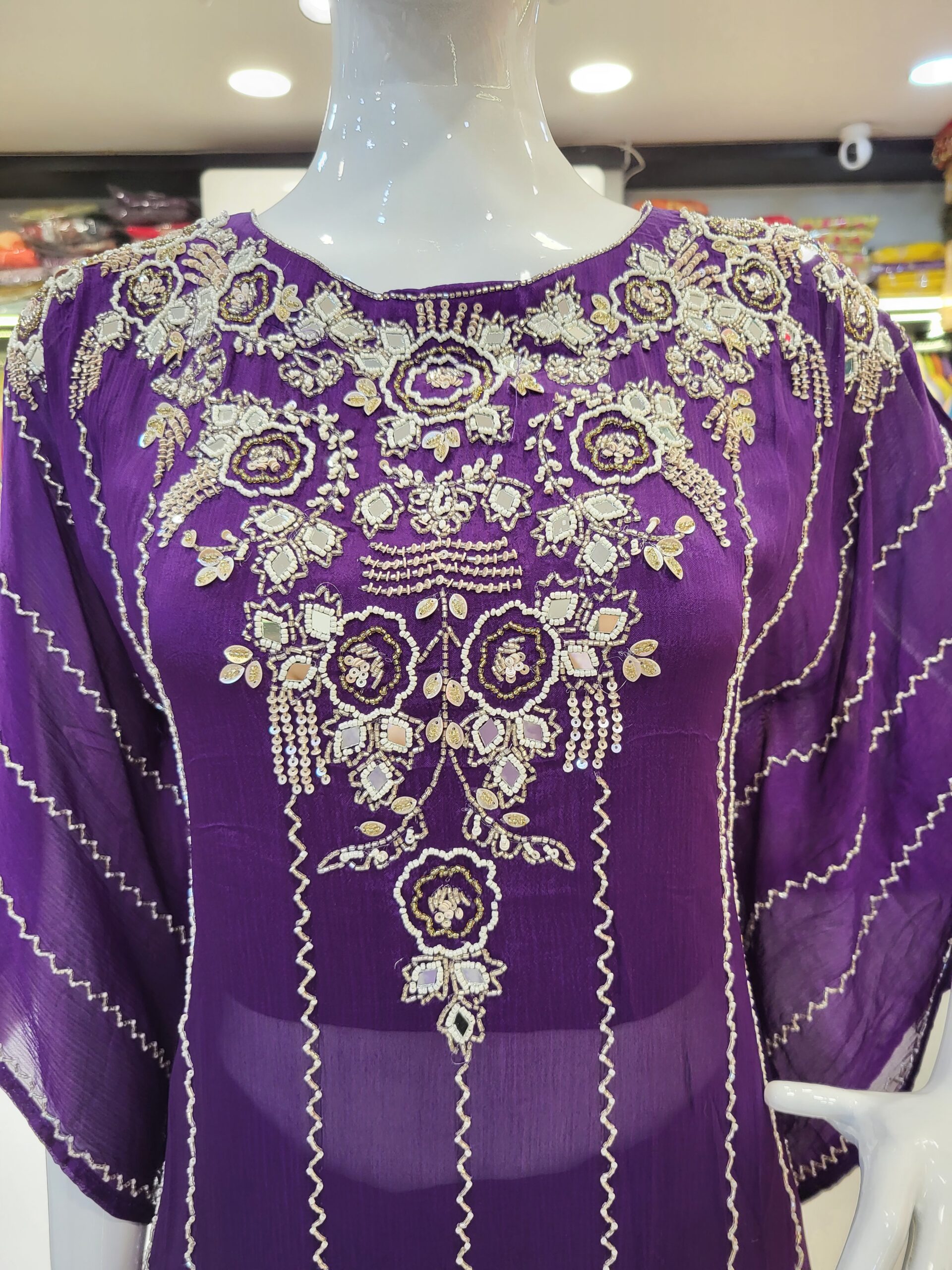 purple mirror work kaftan palazzo set festive party wear purple mirror work kaftan palazzo set festive party wear