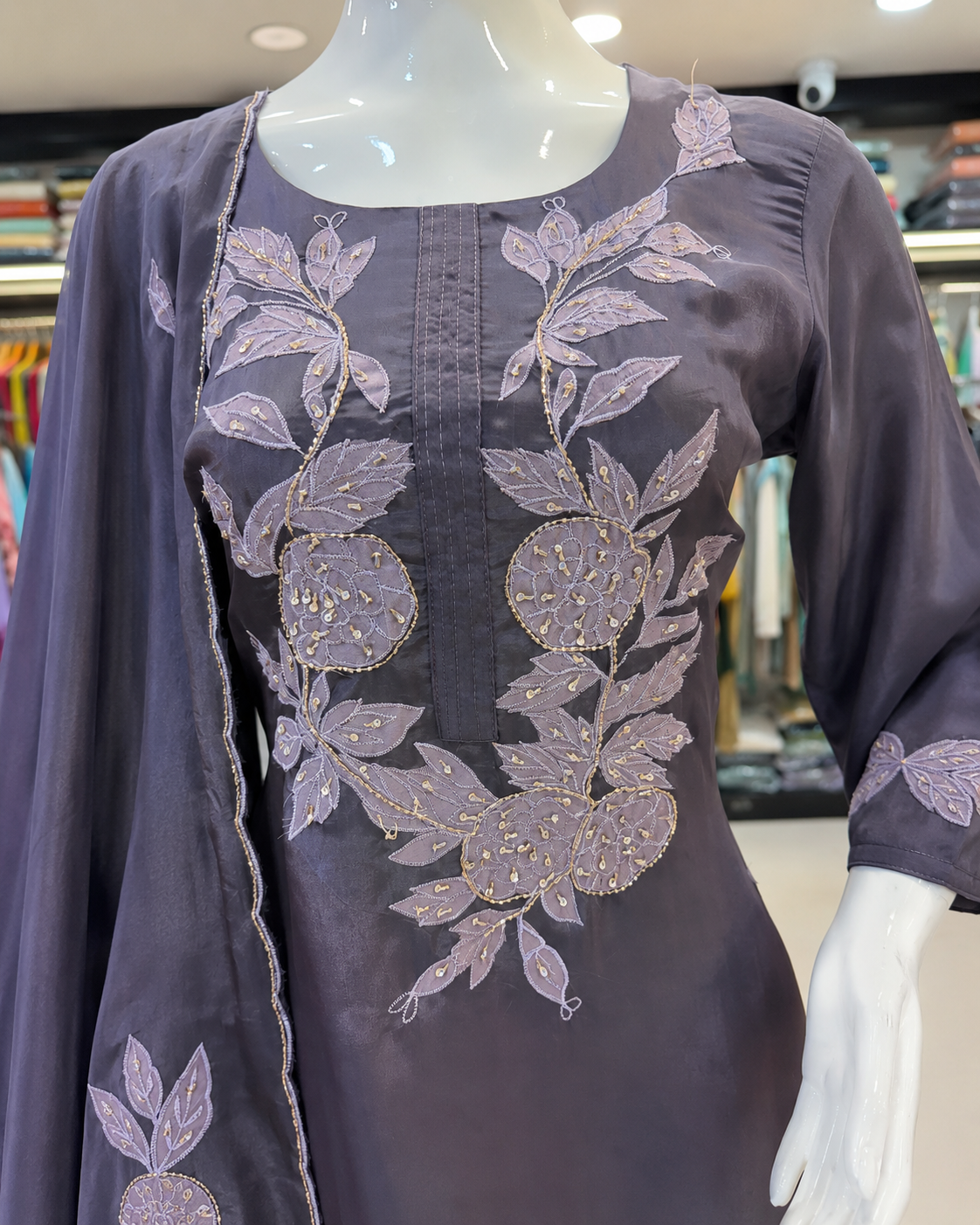 Applique Work Kurta Pant Set with Dupatta for Women | Premium 3 Piece Suit - Image 2