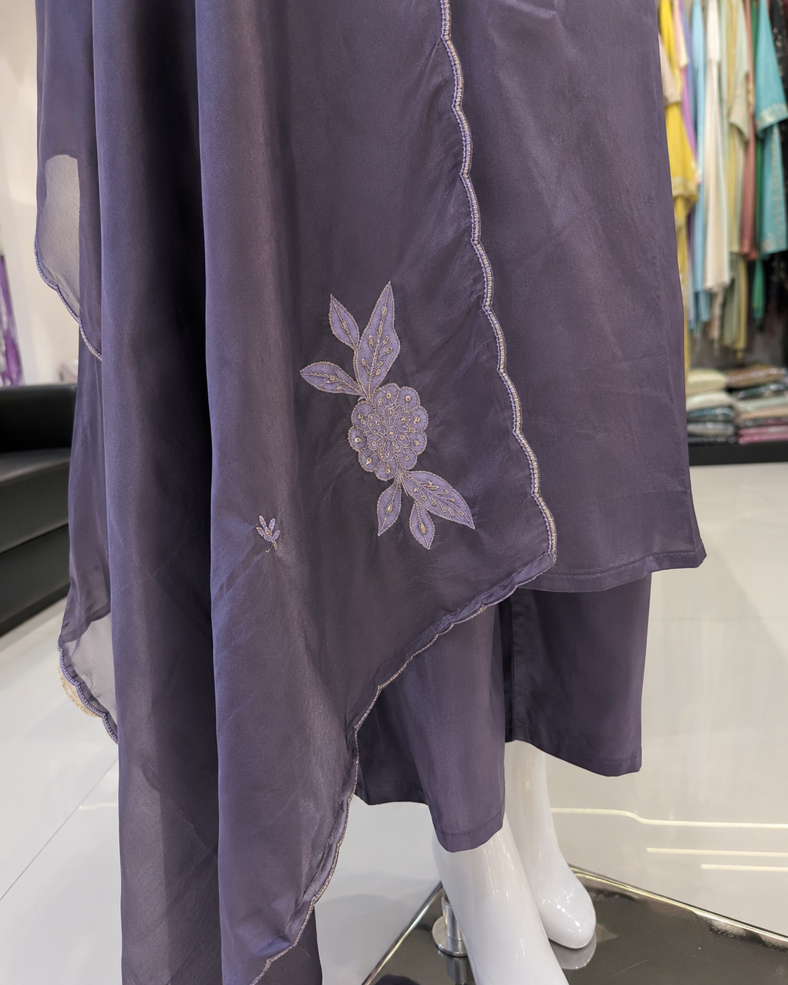 Applique Work Kurta Pant Set with Dupatta for Women | Premium 3 Piece Suit - Image 3