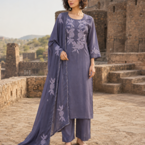 Applique Work Kurta Pant Set for women
