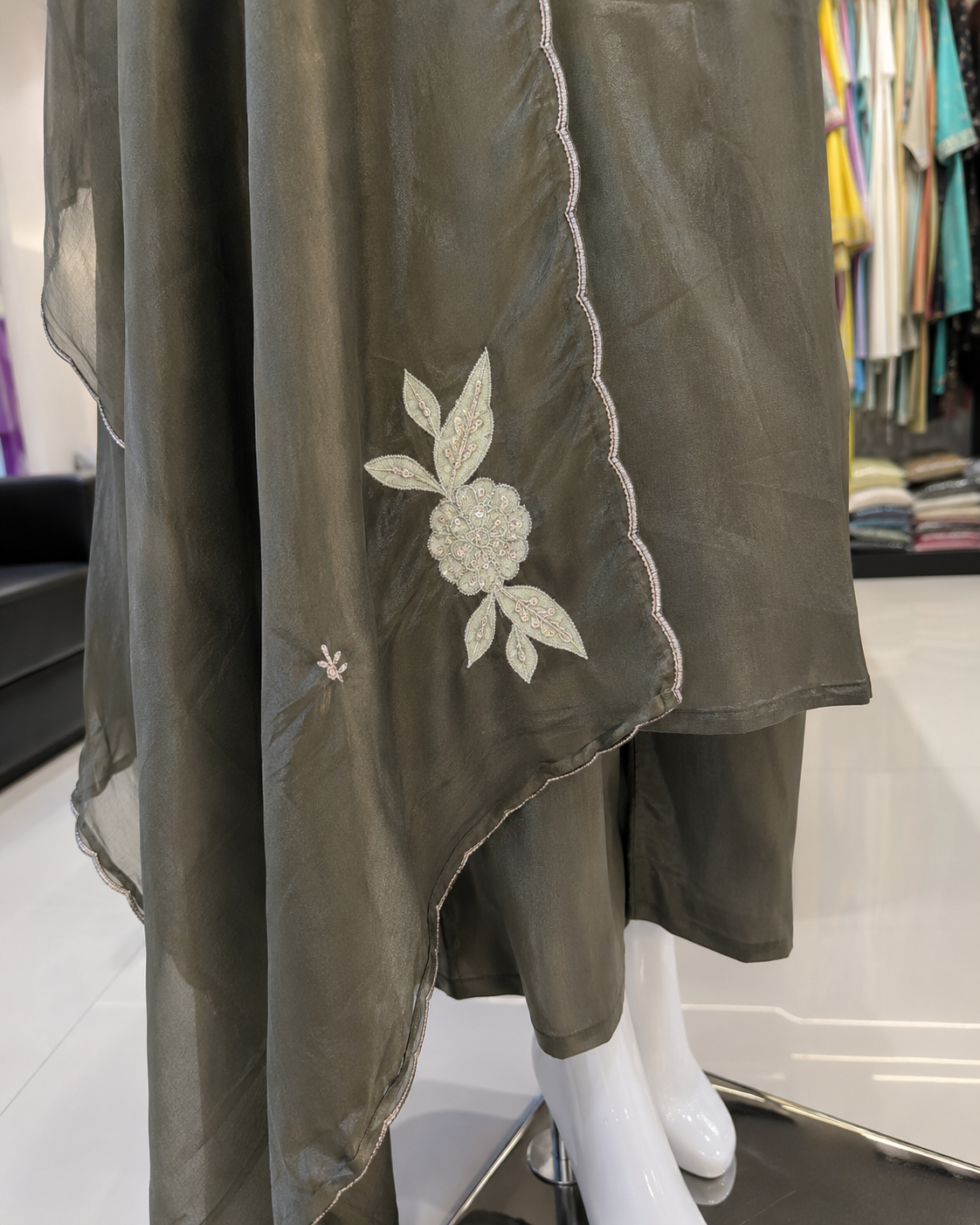 Applique Work Kurta Pant Set with Dupatta for Women | Premium 3 Piece Suit - Image 7