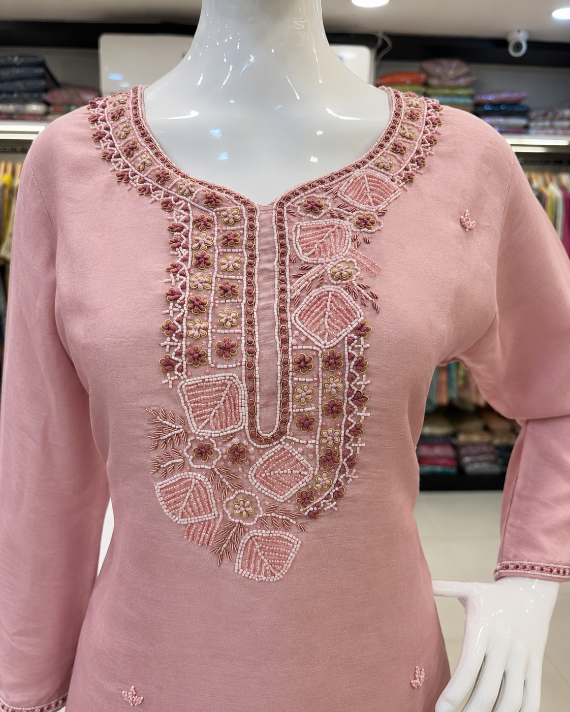 Handwork Tissue Kurta Pant Set with Dupatta for Women - Image 3